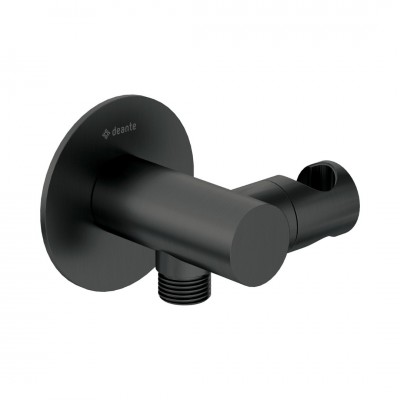 Deante Silia przyłącze kątowe z uchwytem czarny mat NQS_N57K