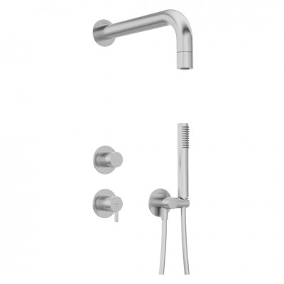 Deante Silia zestaw prysznicowy podtynkowy stal szczotkowana NQS_F9XK