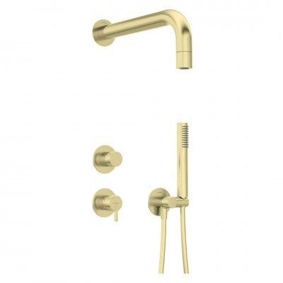 Deante Silia zestaw prysznicowy podtynkowy złoty szczotkowany NQS_R9XK