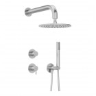 Deante Silia zestaw prysznicowy podtynkowy deszczownica 25 cm stal szczotkowana