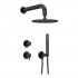 Deante Silia zestaw prysznicowy podtynkowy deszczownica 25 cm czarny mat NQS_N9YK