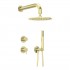 Deante Silia zestaw prysznicowy podtynkowy deszczownica 25 cm złoty szczotkowany NQS_R9YK