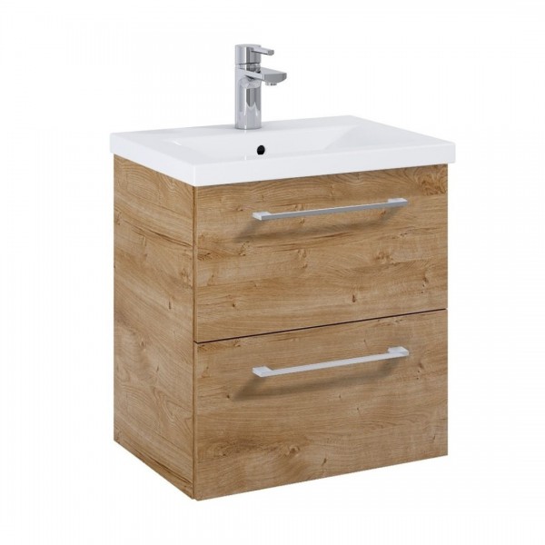 Elita Meble Roma Plus Compact zestaw łazienkowy 50 cm umywalka z szafką dąb canela 167620