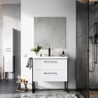 Elita Meble Roma Plus Compact zestaw łazienkowy 80 cm umywalka z szafką biały połysk 167497