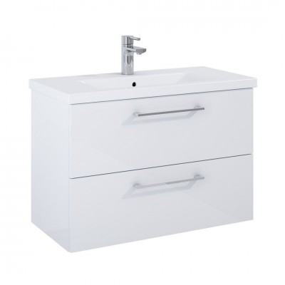 Elita Meble Roma Plus Compact zestaw łazienkowy 80 cm umywalka z szafką biały połysk 167497