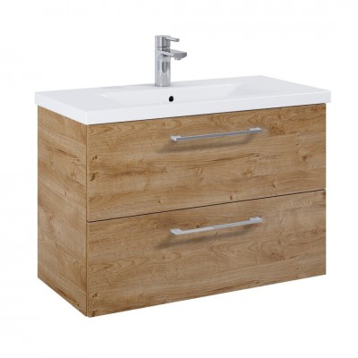 Elita Meble Roma Plus Compact zestaw łazienkowy 80 cm umywalka z szafką dąb canela 167622