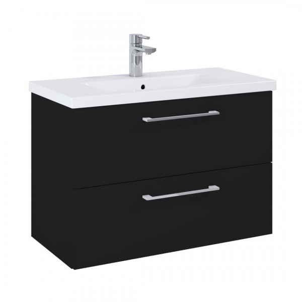 Elita Meble Roma Plus Compact zestaw łazienkowy 80 cm umywalka z szafką czarny mat 168520