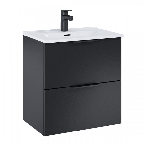 Elita Meble Street Plus zestaw łazienkowy 50 cm umywalka z szafką czarny mat 168902