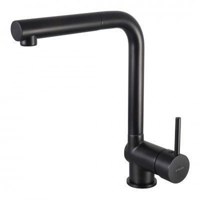 Deante Aster bateria kuchenna z wyciąganą wylewką czarny mat BCA_N73M