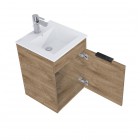 Elita Meble Qubo Plus zestaw łazienkowy 40 cm umywalka z szafką dąb canela 168769