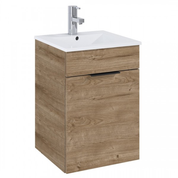 Elita Meble Qubo Plus zestaw łazienkowy 40 cm umywalka z szafką dąb canela 168769