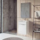 Elita Meble Qubo Plus zestaw łazienkowy 40 cm umywalka z szafką biały połysk 166483