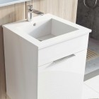 Elita Meble Qubo Plus zestaw łazienkowy 40 cm umywalka z szafką biały połysk 166483