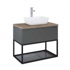 Elita Meble Look Black stelaż podszafkowy z półką szklaną szer. 80 cm 167666