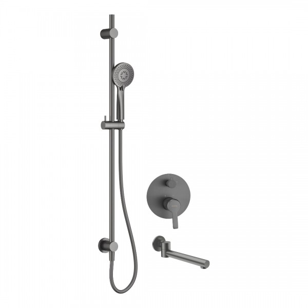 Deante Arnika zestaw wannowo-prysznicowy podtynkowy titanium NAC_D9QA