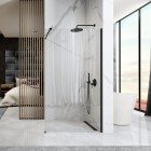 Rea Aero Black ścianka wolnostojąca Walk-in 110 cm czarny mat REA-K6597