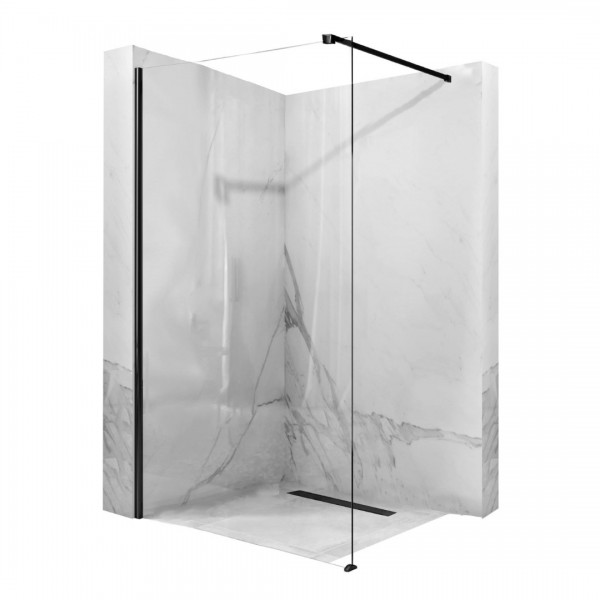Rea Aero Black ścianka wolnostojąca Walk-in 110 cm czarny mat REA-K6597