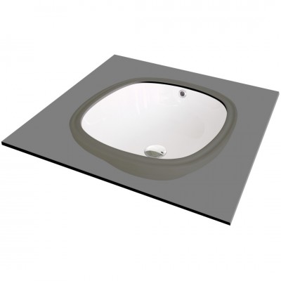 Deante Alpinia umywalka podblatowa 38x38 cm kwadratowa biała CGA_6U4U