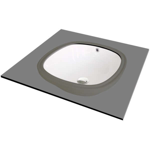 Deante Alpinia umywalka podblatowa 38x38 cm kwadratowa biała CGA_6U4U