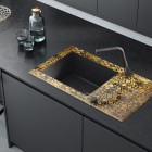 Deante Silia bateria zlewozmywakowa z wyciąganą wylewką czarna BQS_N73M