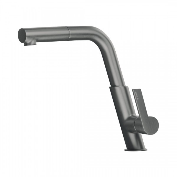 Deante Silia bateria kuchenna z wyciąganą wylewką titanium BQS_D73M