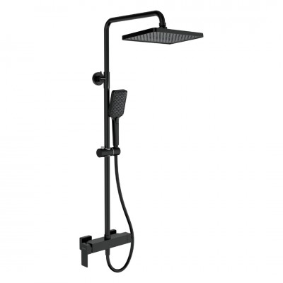 Deante Anemon zestaw prysznicowy ścienny z deszczownicą czarny mat NAC_N1BZ