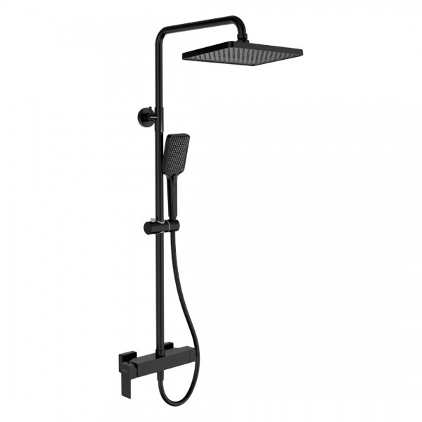 Deante Anemon zestaw prysznicowy ścienny z deszczownicą czarny mat NAC_N1BZ