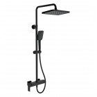 Deante Anemon zestaw prysznicowy ścienny z deszczownicą czarny mat NAC_N1BZ
