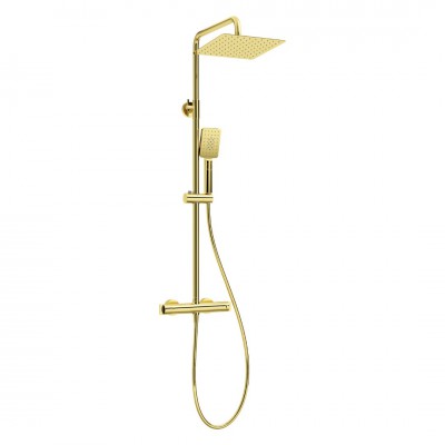 Deante zestaw prysznicowy ścienny termostatyczny złoty połysk NAC_Z4HT