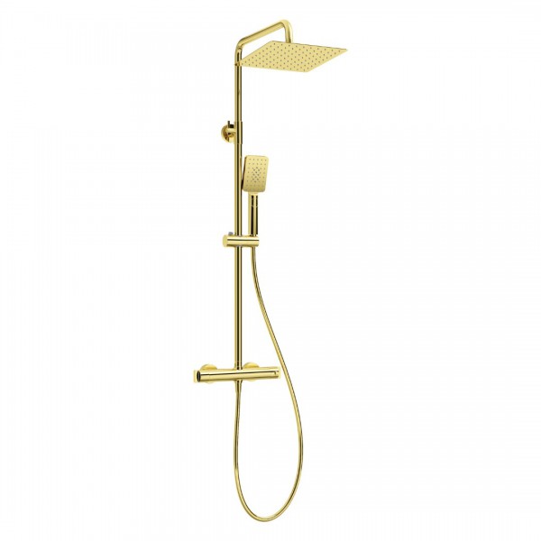 Deante zestaw prysznicowy ścienny termostatyczny złoty połysk NAC_Z4HT