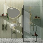 Deante zestaw prysznicowy ścienny termostatyczny złoty połysk NAC_Z4HT