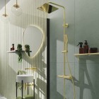 Deante zestaw prysznicowy ścienny termostatyczny złoty połysk NAC_Z4HT