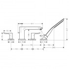 Hansgrohe Metris bateria wannowa czterootworowa