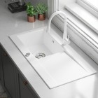 Deante Lukrecja bateria kuchenna z wyciąganą wylewką biała BDH_A72M