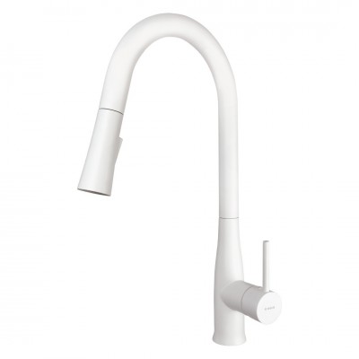 Deante Lukrecja bateria kuchenna z wyciąganą wylewką biała BDH_A72M