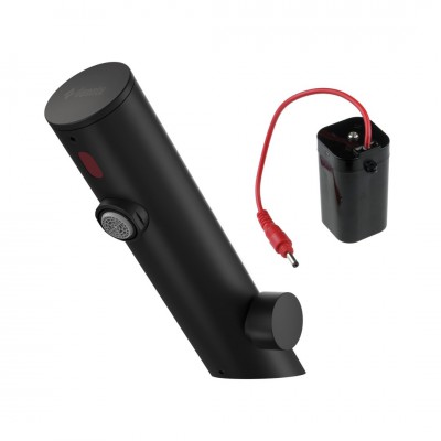 Deante Sense bateria elektroniczna umywalkowa z regulacją temperatury 4xAA czarny mat BQR_N29R
