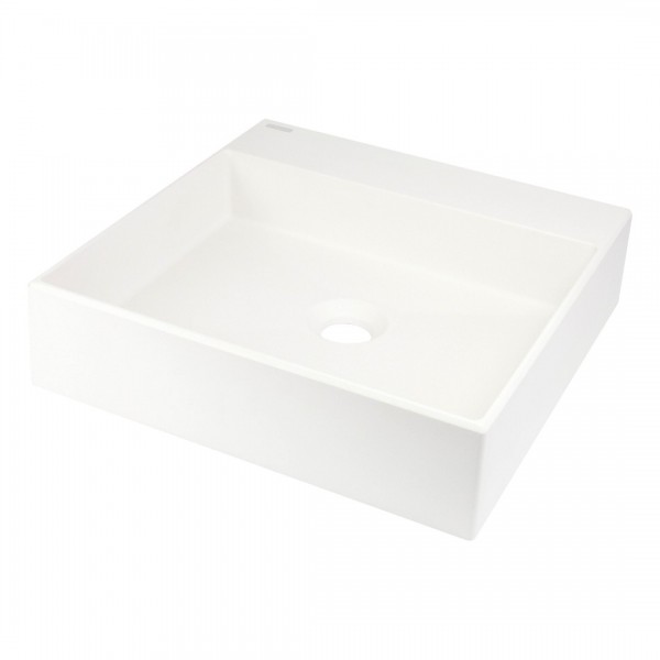 Deante Correo umywalka nablatowa 40x40 cm kwadratowa alabaster CQR_AU4S