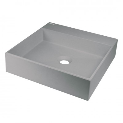 Deante Correo umywalka nablatowa 40 cm kwadratowa szary metalik CQR_SU4S