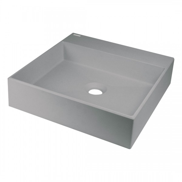 Deante Correo umywalka nablatowa 40 cm kwadratowa szary metalik CQR_SU4S