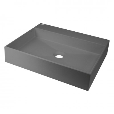 Deante Correo umywalka nablatowa 50x40 cm prostokątna antracyt metalik CQR_TU5S