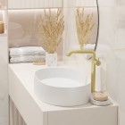 Deante Silia umywalka nablatowa owalna 55x35 cm alabaster CQS_AU6S