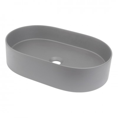 Deante Silia umywalka nablatowa owalna 55x35 cm szary metalik CQS_SU6S