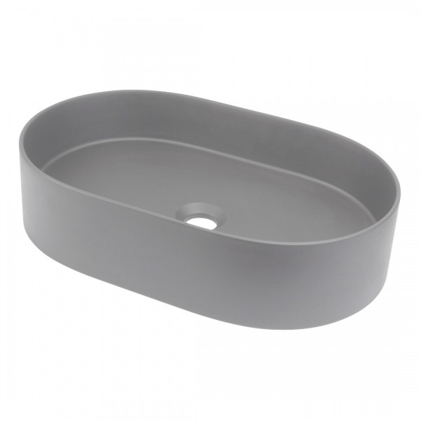 Deante Silia umywalka nablatowa owalna 55x35 cm szary metalik CQS_SU6S