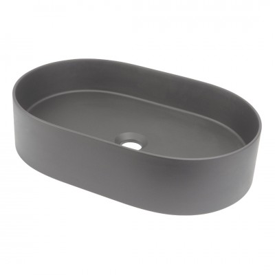 Deante Silia umywalka nablatowa owalna 55x35 cm antracyt metalik CQS_TU6S