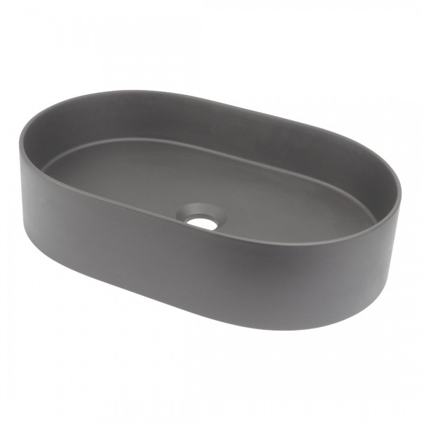 Deante Silia umywalka nablatowa owalna 55x35 cm antracyt metalik CQS_TU6S