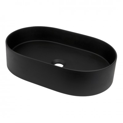 Deante Silia umywalka nablatowa owalna 55x35 cm czarny mat CQS_NU6S