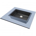 Deante Correo umywalka wpuszczana/podblatowa prostokątna 50x35 cm antracyt metalik CQR_TU5U