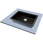 Deante Correo umywalka wpuszczana/podblatowa prostokątna 50x35 cm czarny mat CQR_NU5U