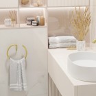 Deante Silia wieszak na ręcznik okrągły złoty szczotkowany ADI_R611