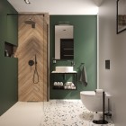 Deante Kerria Plus ścianka wolnostojąca Walk-in 80 cm czarny mat KTS N38P